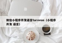 微信小程序开发语言tarovue（小程序开发 语言）