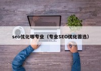 seo优化哪专业（专业SEO优化首选）