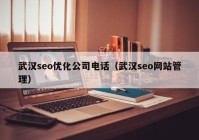 武汉seo优化公司电话（武汉seo网站管理）