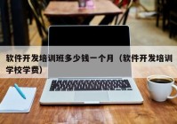 软件开发培训班多少钱一个月（软件开发培训学校学费）