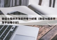 微信小程序开发软件哪个好用（微信小程序开发平台哪个好）