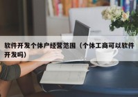 软件开发个体户经营范围（个体工商可以软件开发吗）