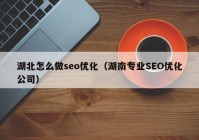 湖北怎么做seo优化（湖南专业SEO优化公司）