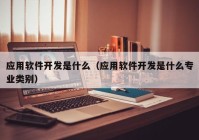 应用软件开发是什么（应用软件开发是什么专业类别）