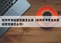 软件开发经营范围怎么填（软件开发营业执照经营范围怎么写）