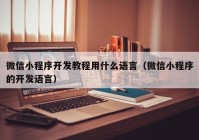 微信小程序开发教程用什么语言（微信小程序的开发语言）