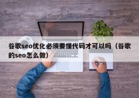 谷歌seo优化必须要懂代码才可以吗（谷歌的seo怎么做）