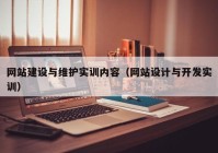 网站建设与维护实训内容（网站设计与开发实训）