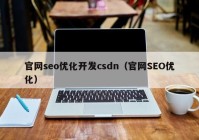 官网seo优化开发csdn（官网SEO优化）