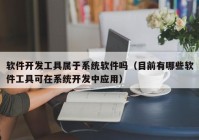 软件开发工具属于系统软件吗（目前有哪些软件工具可在系统开发中应用）