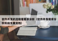 软件开发的流程是需求分析（软件开发需求分析阶段主要文档）