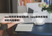 app软件开发培训机构（app软件开发培训机构有哪些）