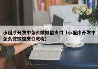 小程序开发中怎么做微信支付（小程序开发中怎么做微信支付流程）