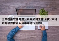 王某在某软件开发公司甲公司工作（甲公司计划与软件技术人员李某进行合作）