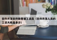 软件开发软件销售谁工资高（软件开发人员的工资大概是多少）