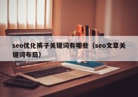 seo优化裤子关键词有哪些（seo文章关键词布局）